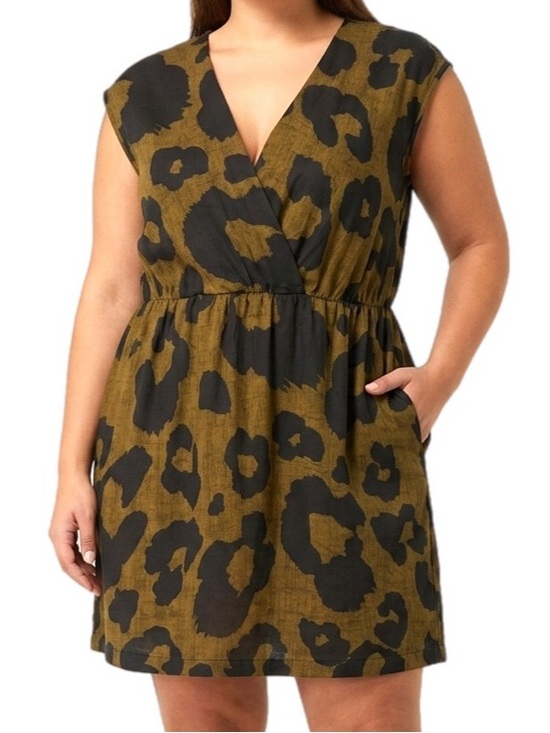 Forever 21 Dresses & Skirts - Forever 21 Plus olive green and Black Leopard Print Dress 2X